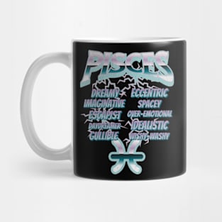 Pisces Retro 90s Band Zodiac Birthday Traits Vintage Mug